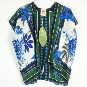 Farm Rio Silk Parrot Bird Floral Kimono